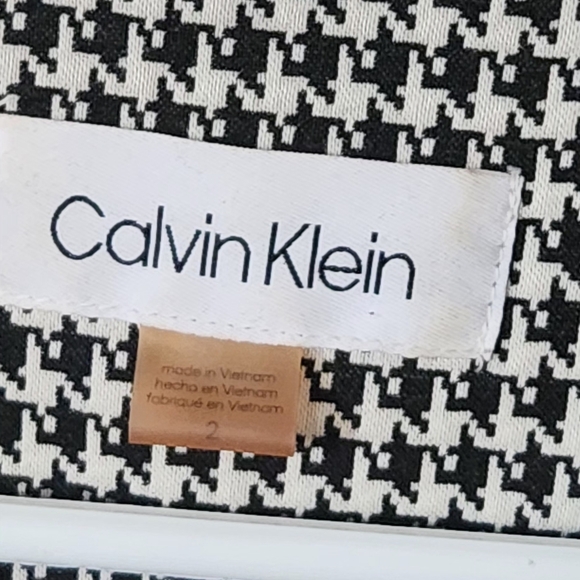 Calvin Klein Women's Size 2 Black and White Checkered Blazer - Picture 3 of 9
